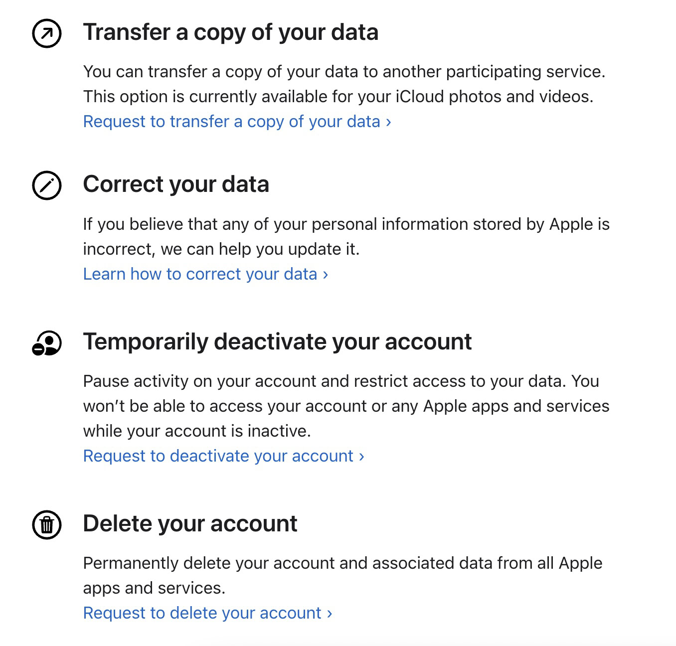 icloud deactivation delete icloud