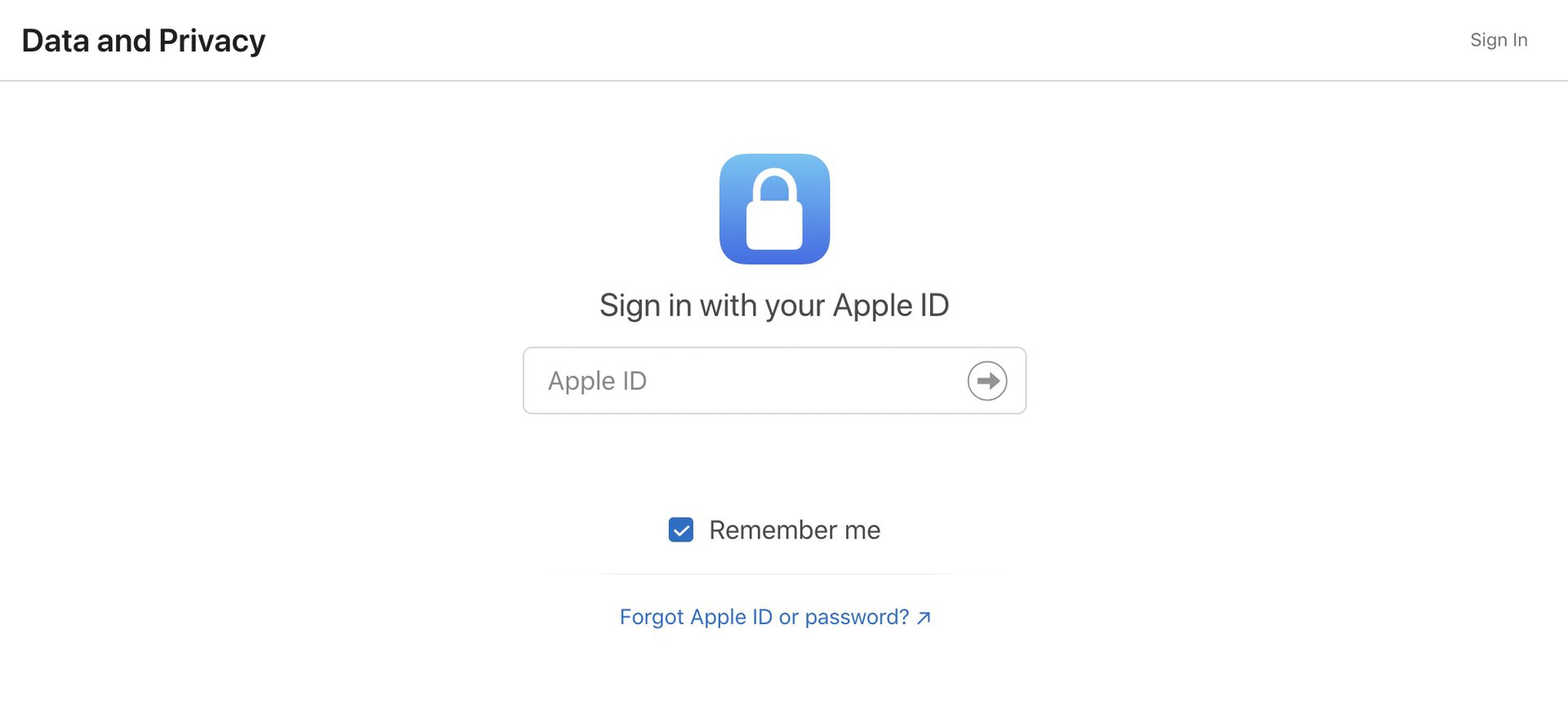 icloud privacy log in