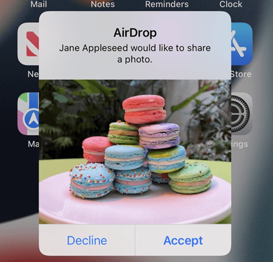 ios airdrop receiving