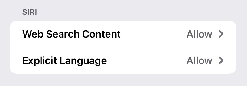 ios content restrictions siri