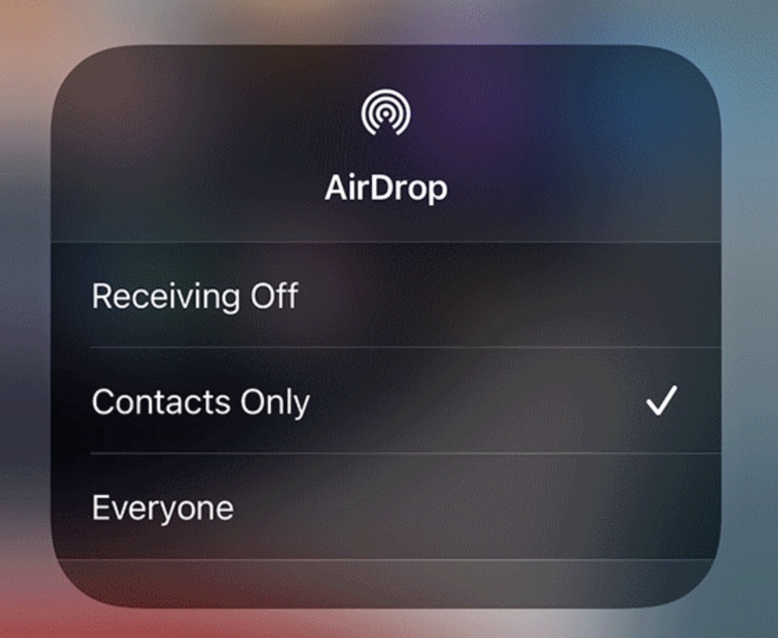 ios enable disable airdrop