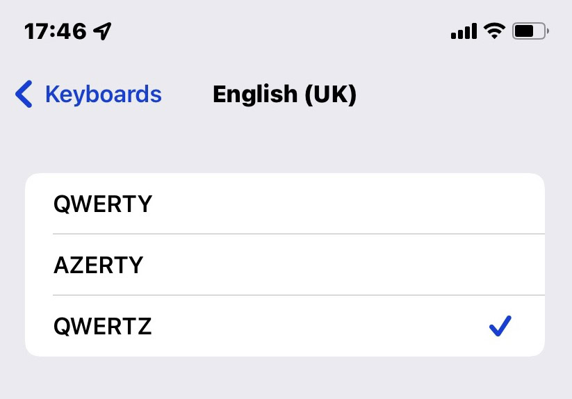 ios keyboard layout