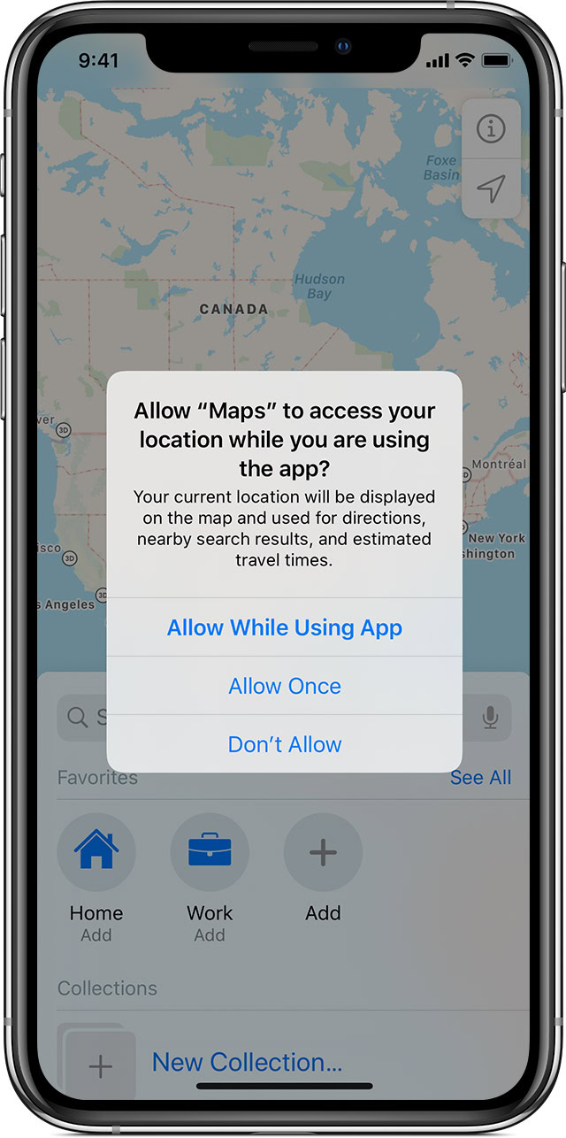 ios location services give permission to maps