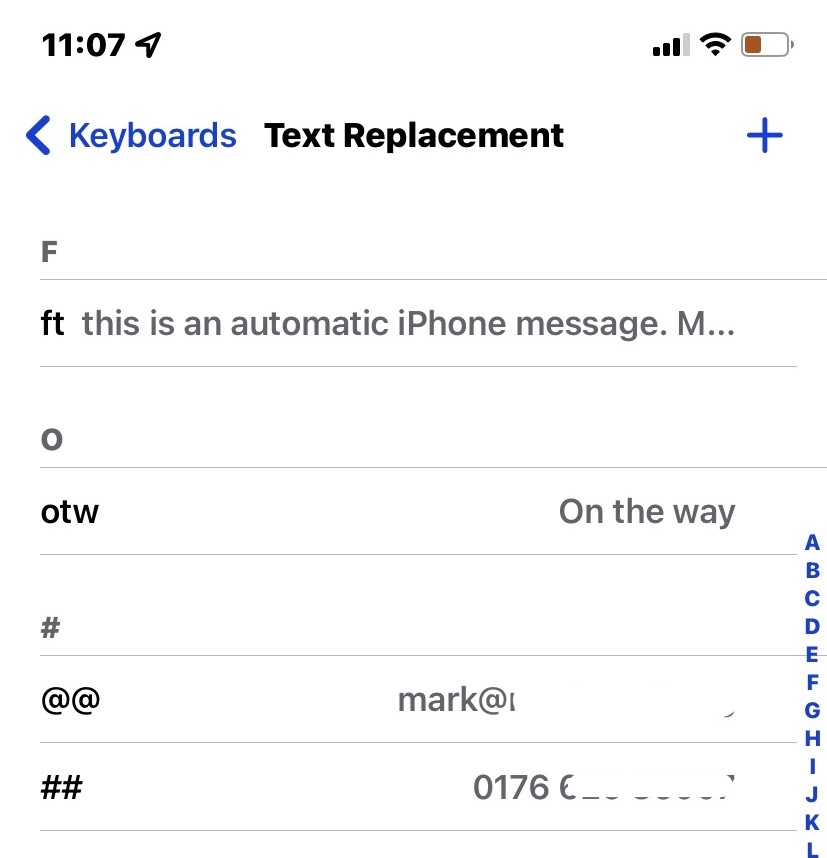 ios text replacement