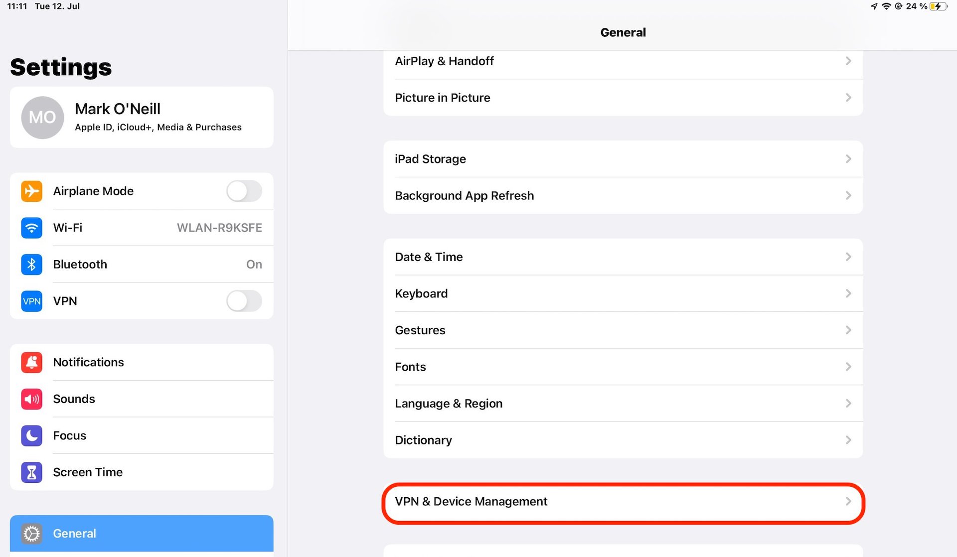 ios vpn and device management