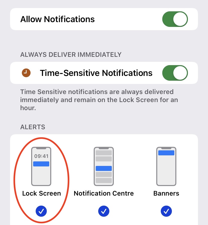 iphone lockscreen notification settings