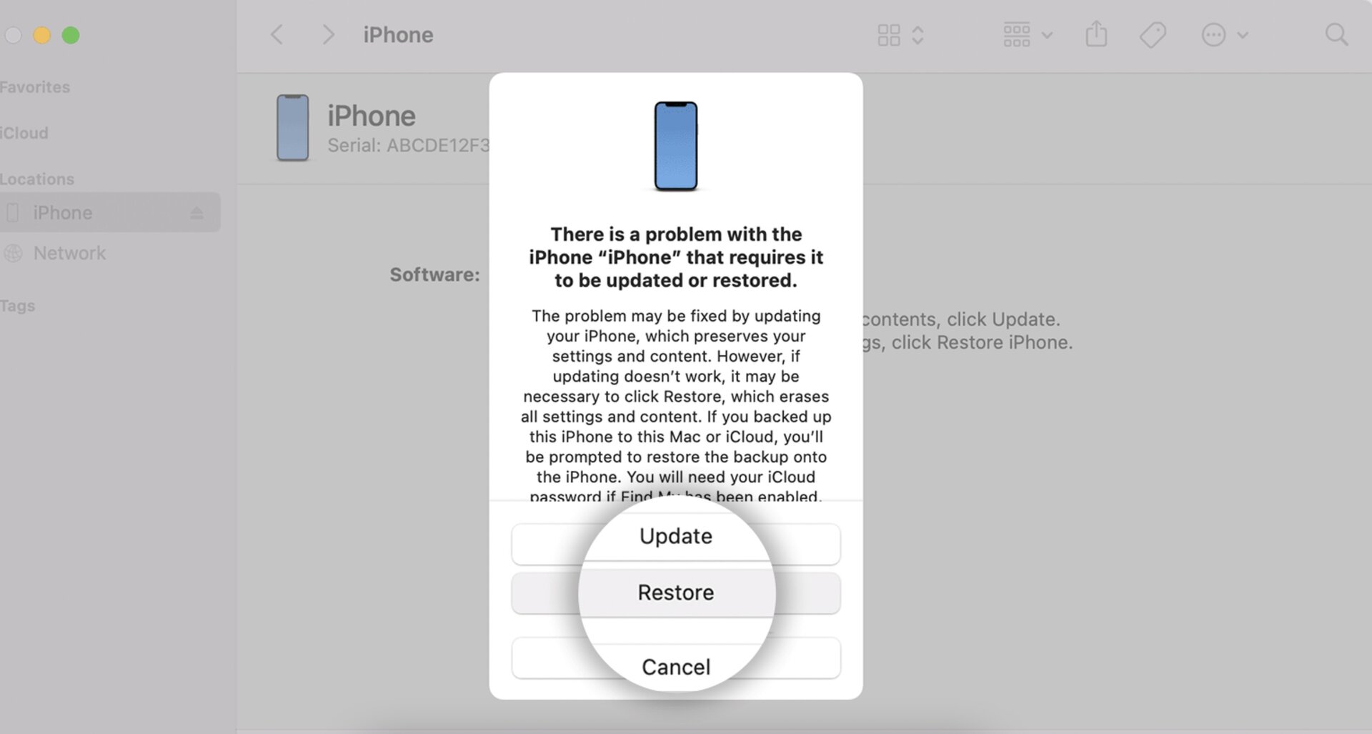 iphone update restore forgot passcode