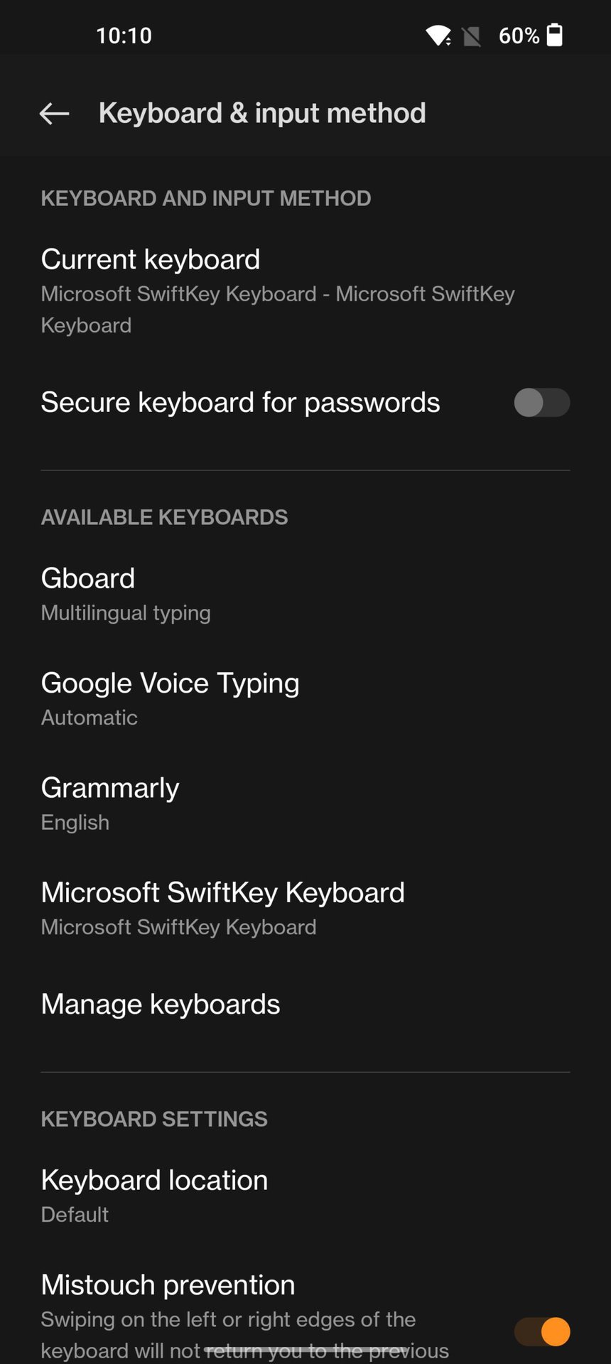 keyboard settings change default keyboard on android