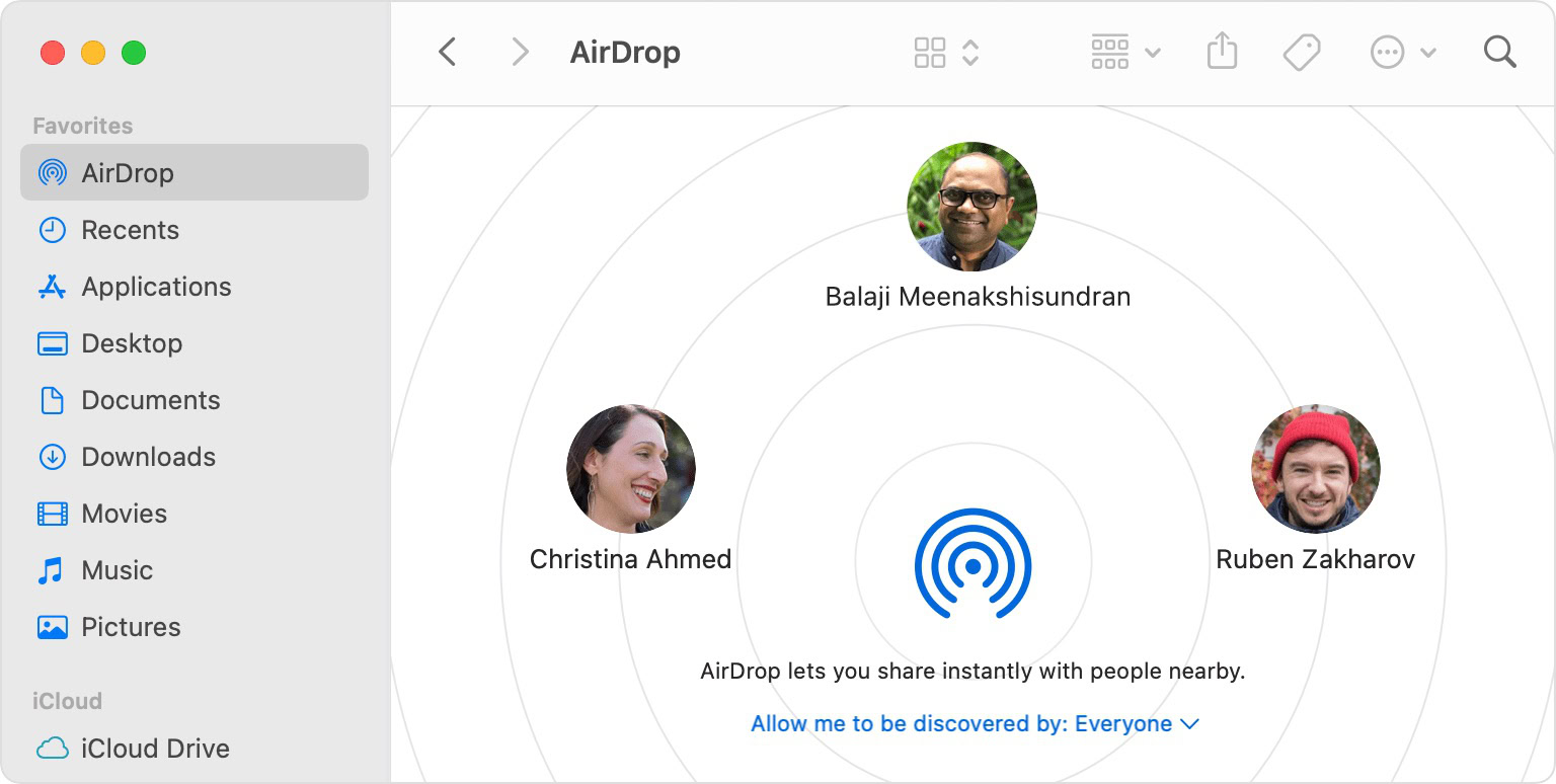 macos airdrop UI