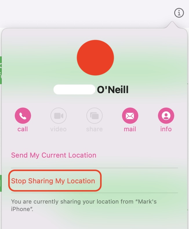macos stop sharing location imessage