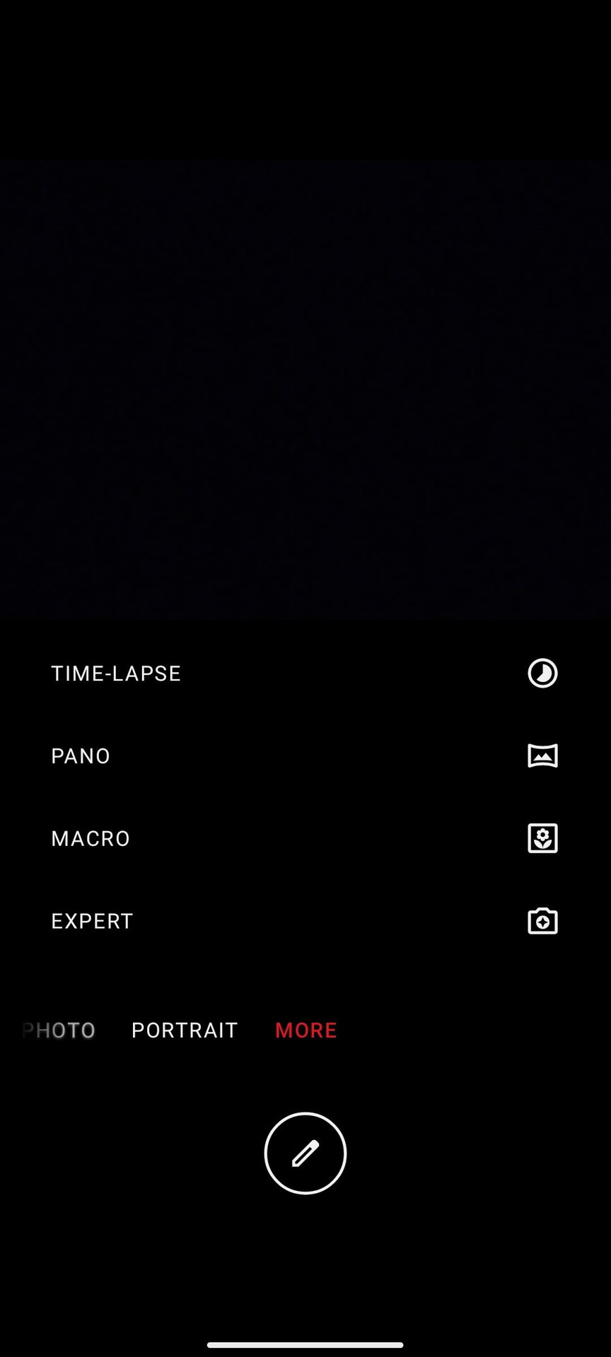nothing phone 1 camera app more menu screenshot