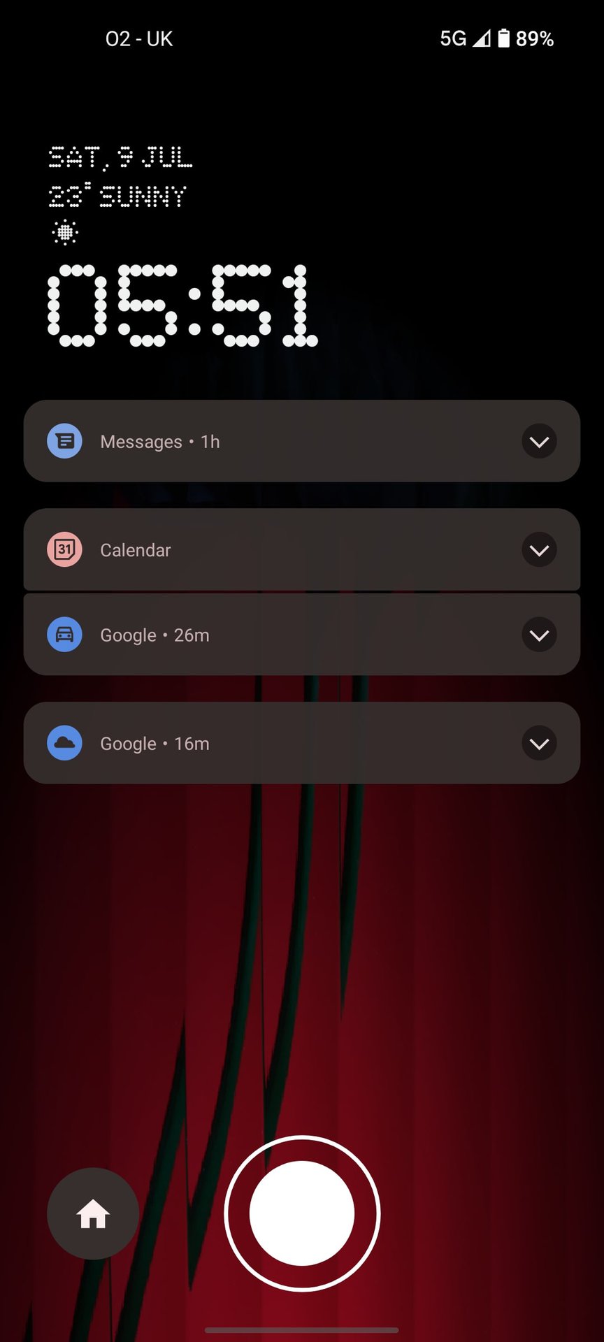 nothing phone 1 lockscreen screenshot