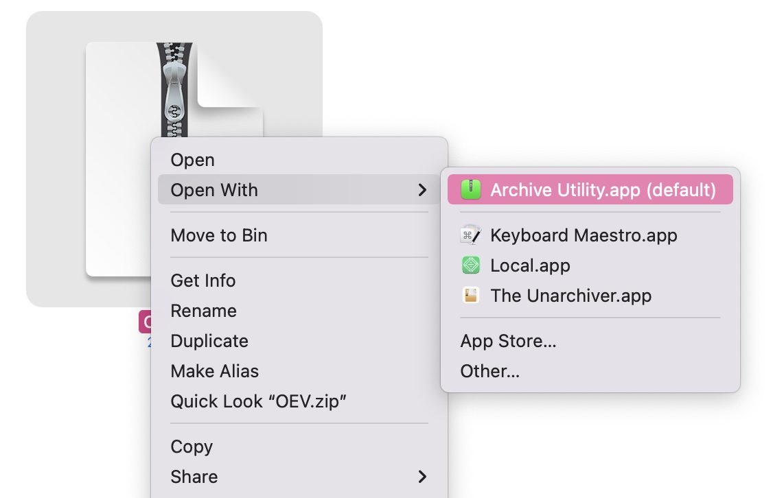 open zip file on mac