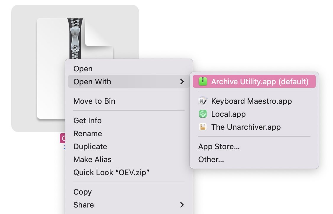 abrir archivo zip en mac