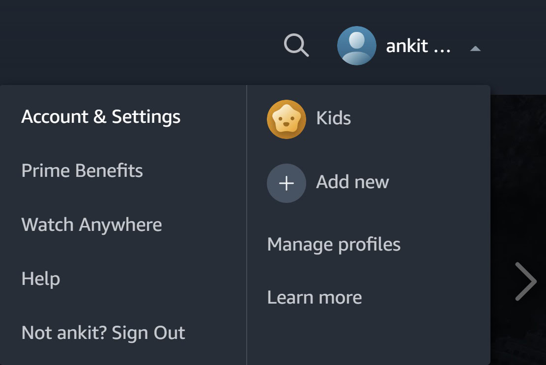 prime video account settings