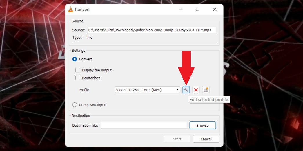 vlc media player configure profile settings