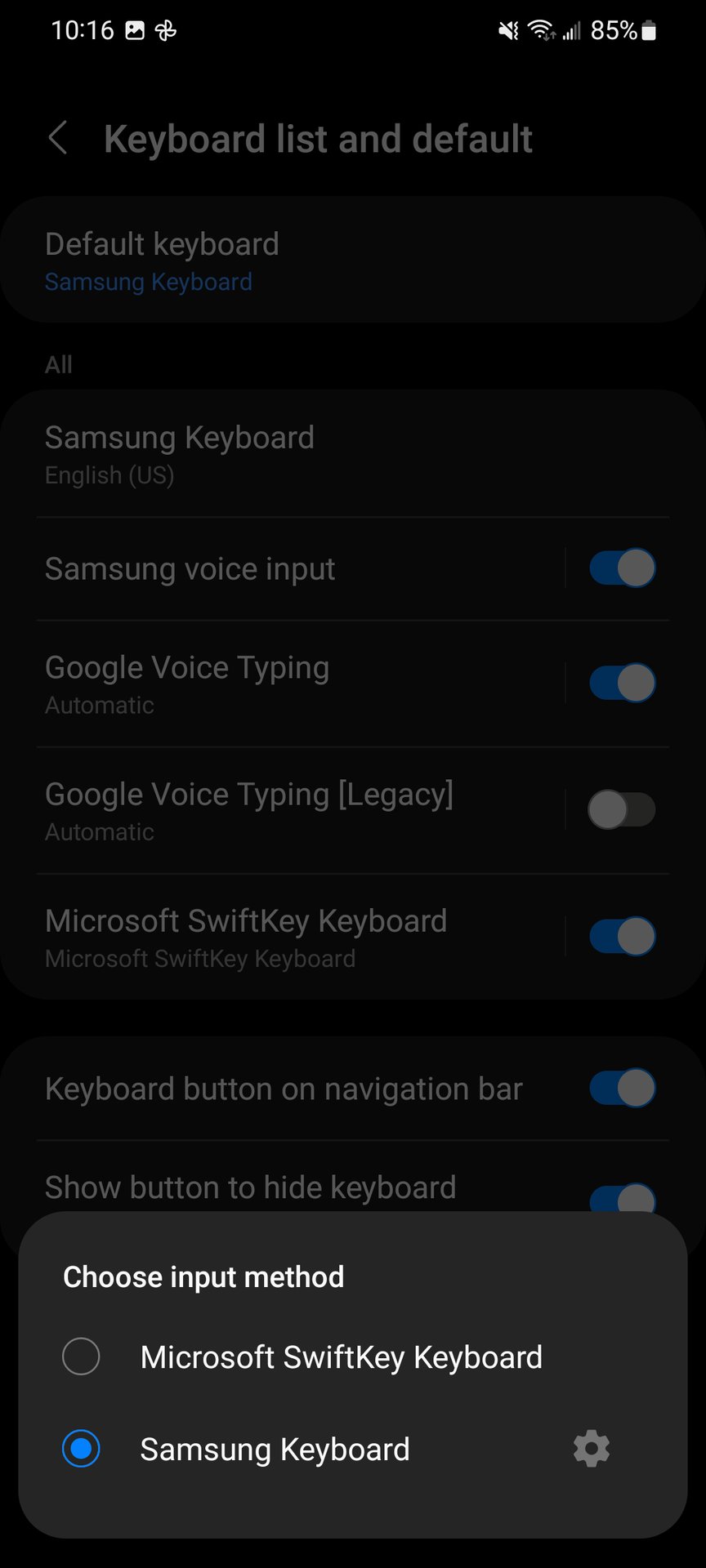 samsung change keyboard