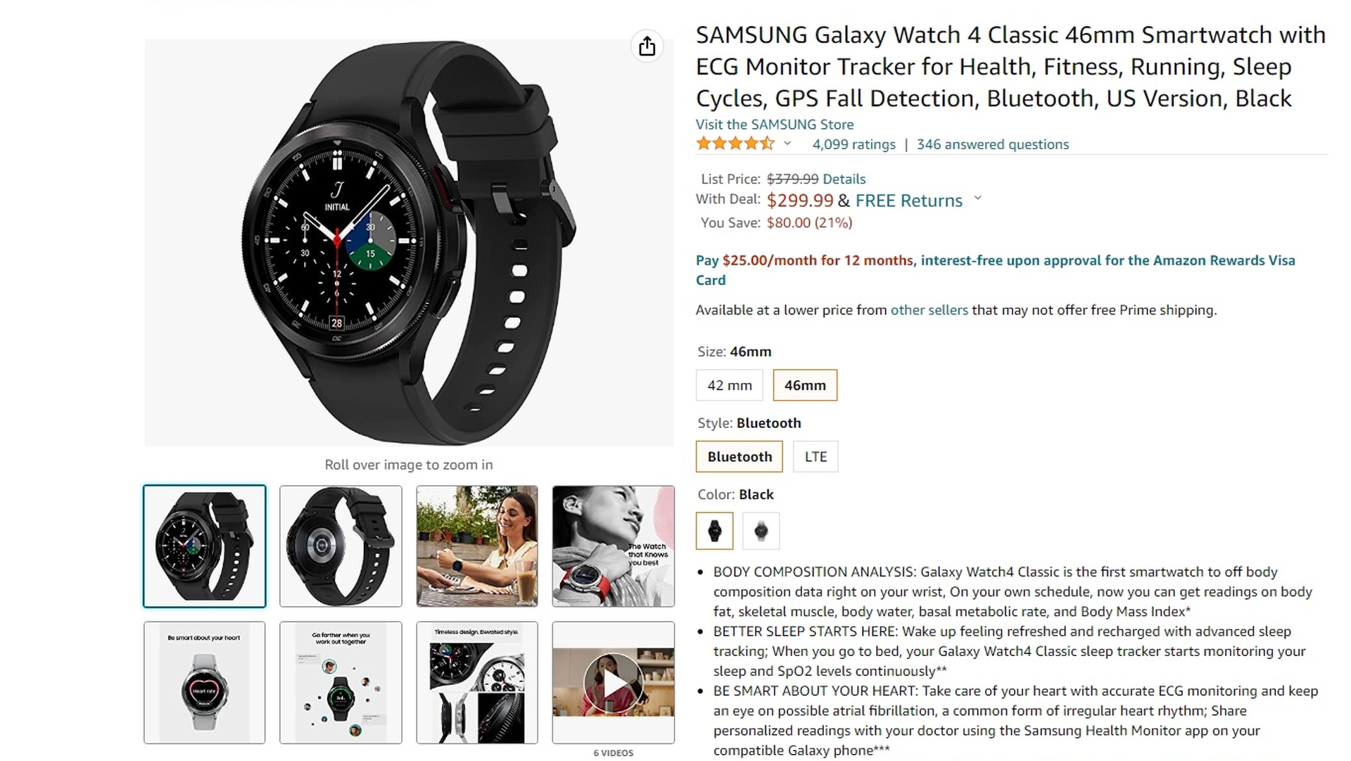 samsung galaxy watch 4 classic prime day deal 2022