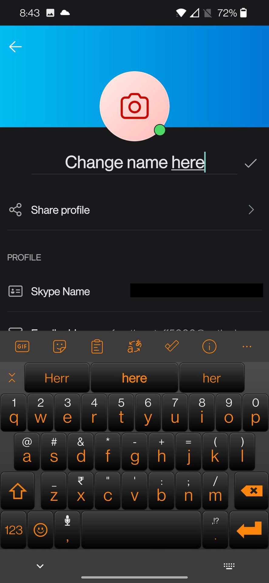 skype change display name mobile