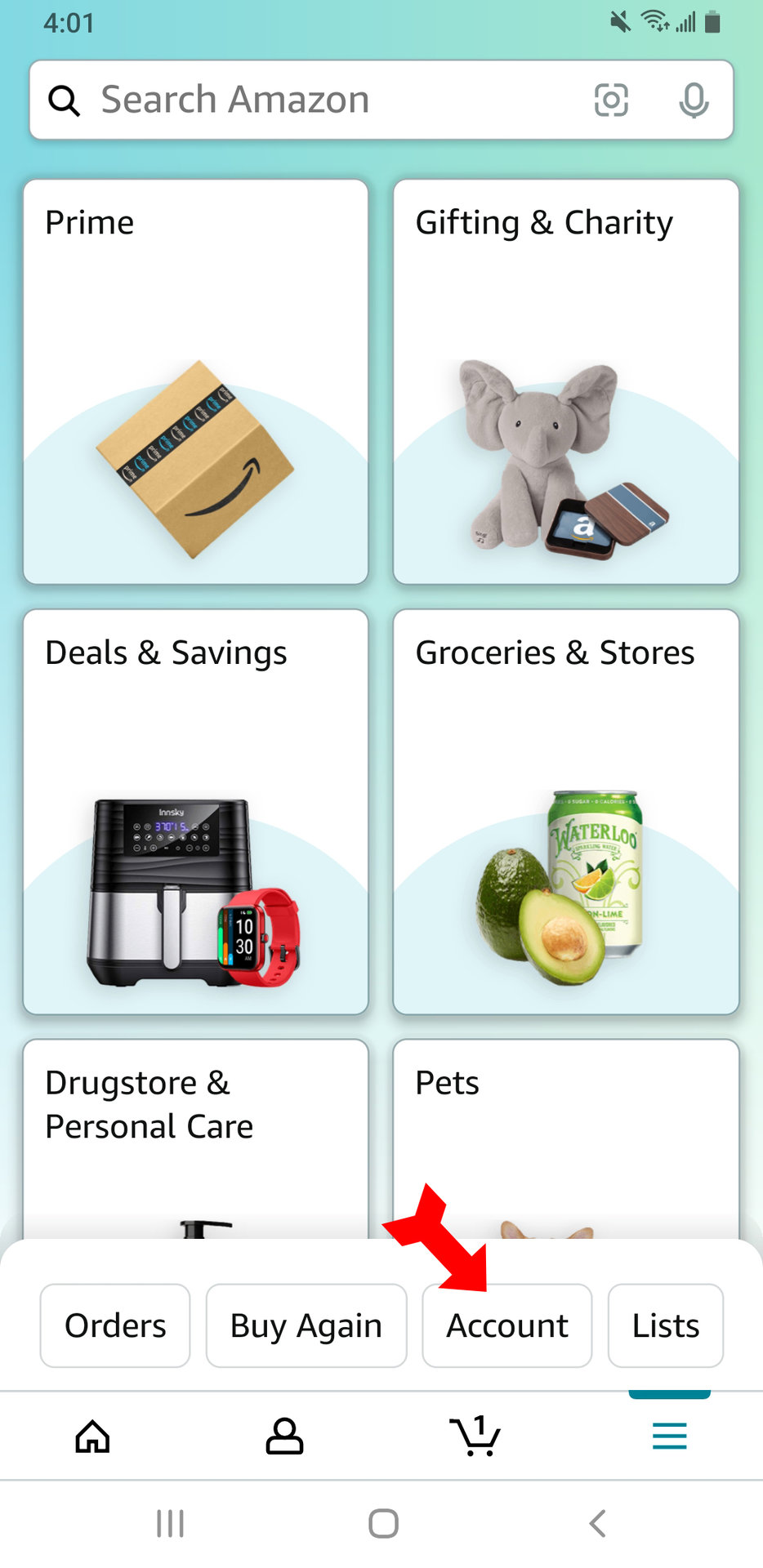Amazon App Account Page Button 1