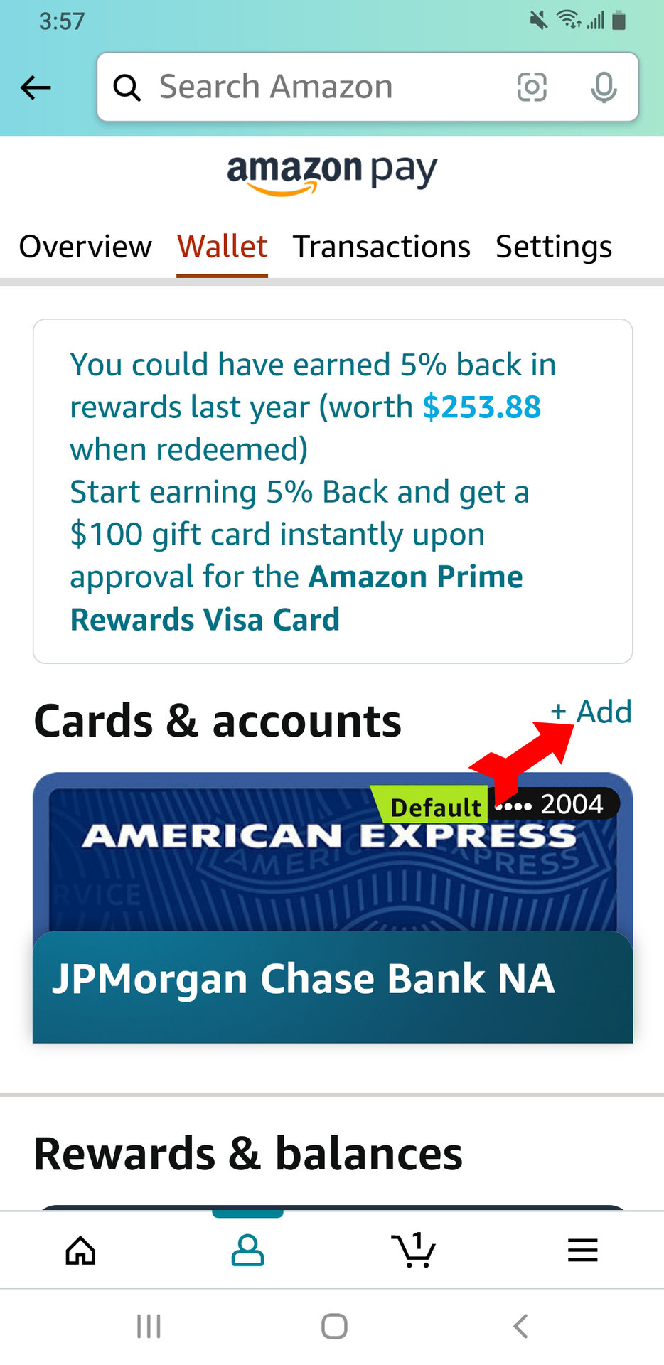 Amazon App Add Payment Link