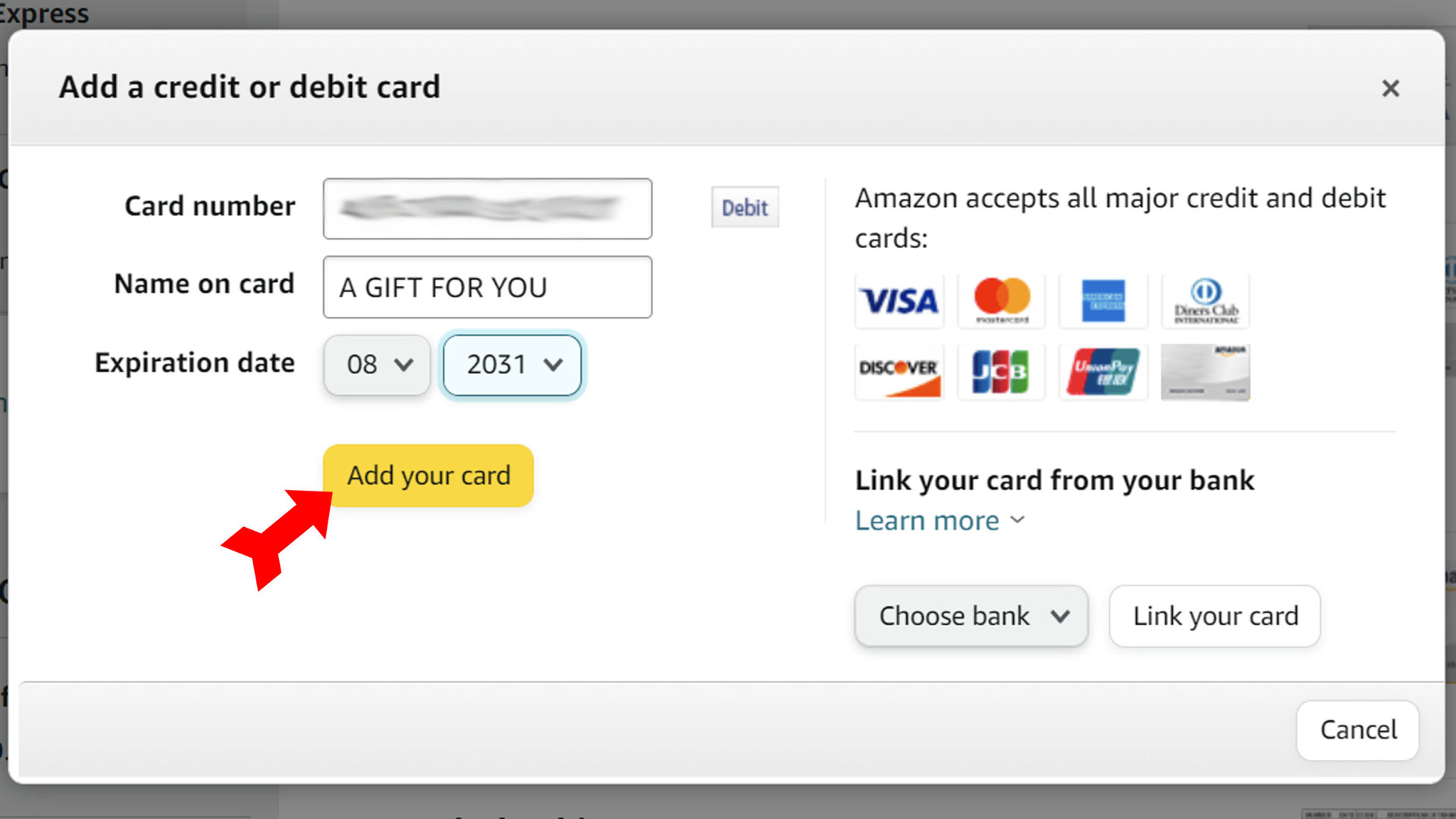 Amazon Balance Add Payment Method
