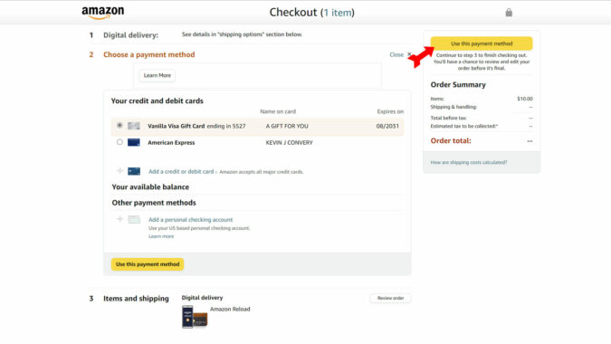 How to use a Vanilla Gift Card on Amazon - Android Authority