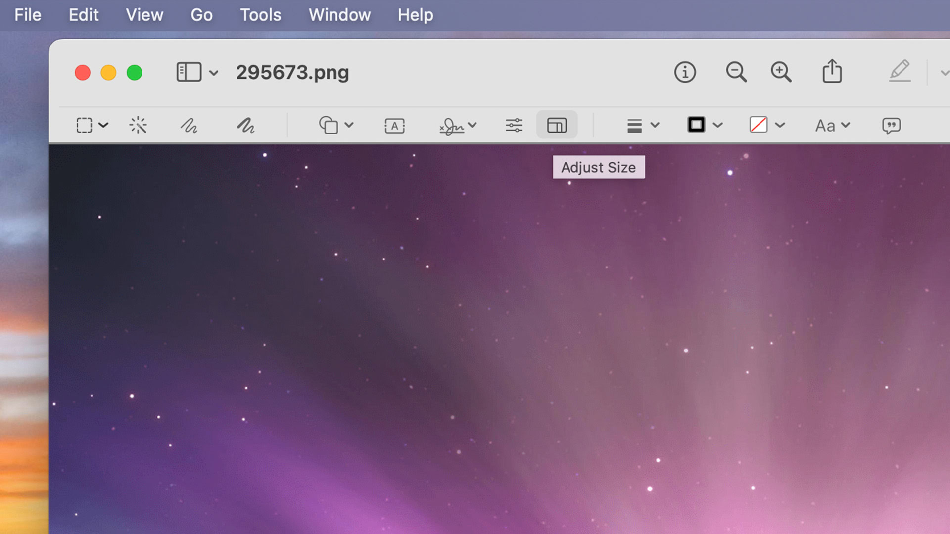 Apple Preview Adjust Size button