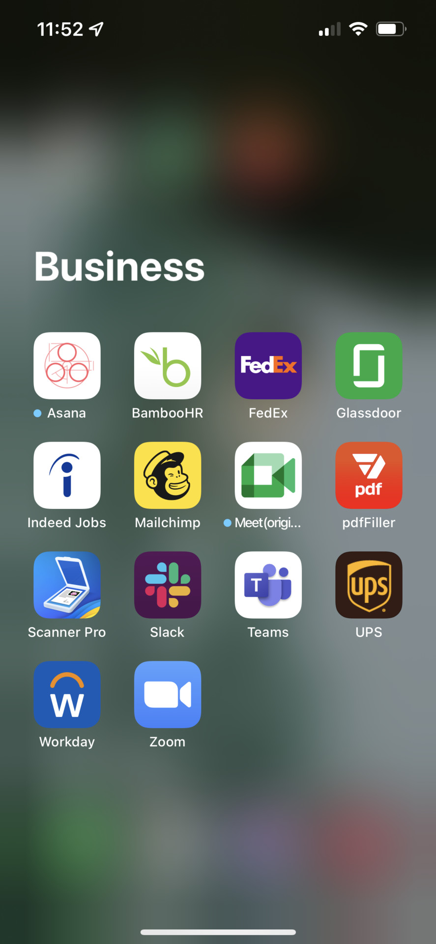 Business apps in the iOS 15 App Library