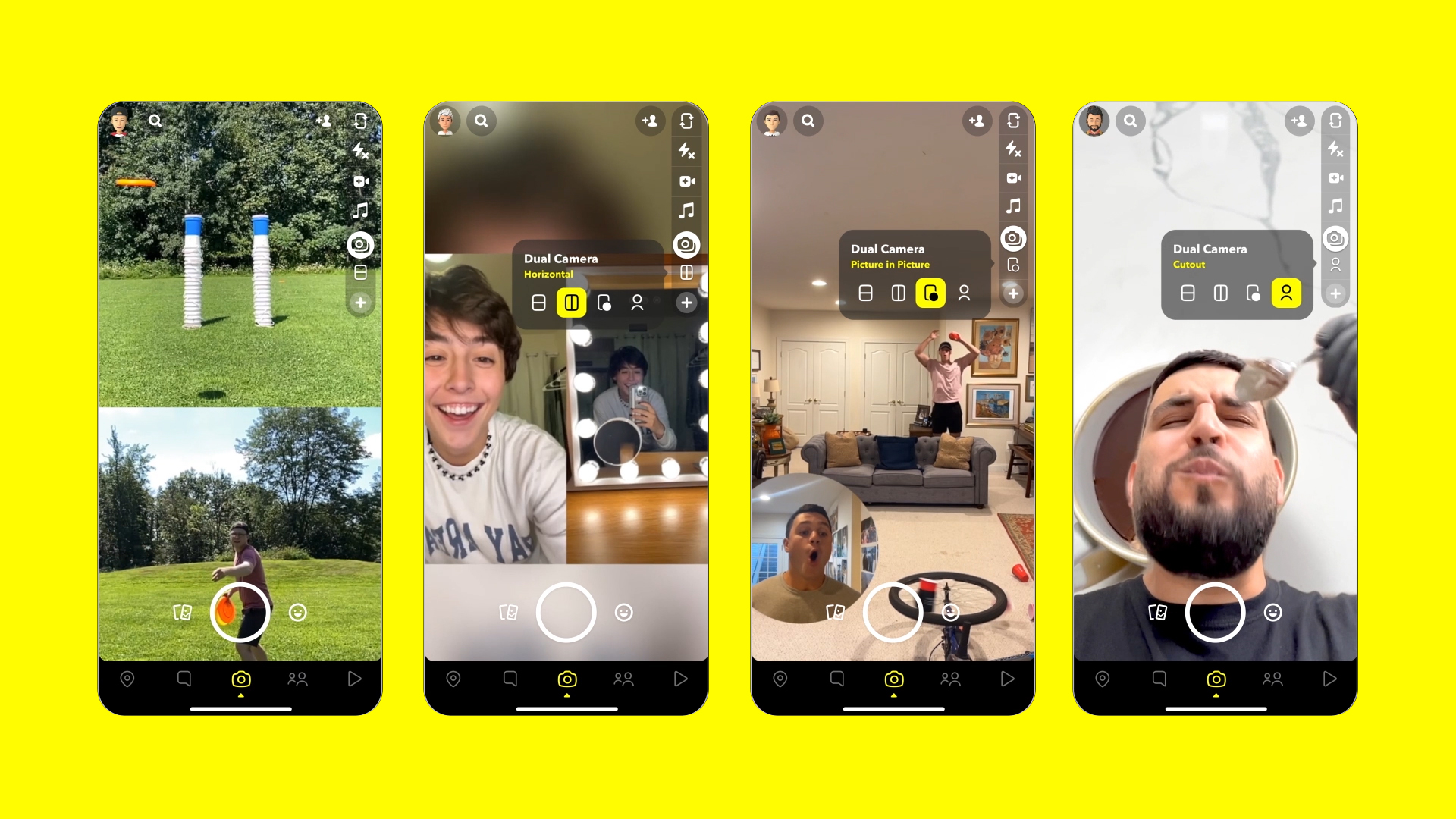 Dual Camera in Snapchat for iPhone