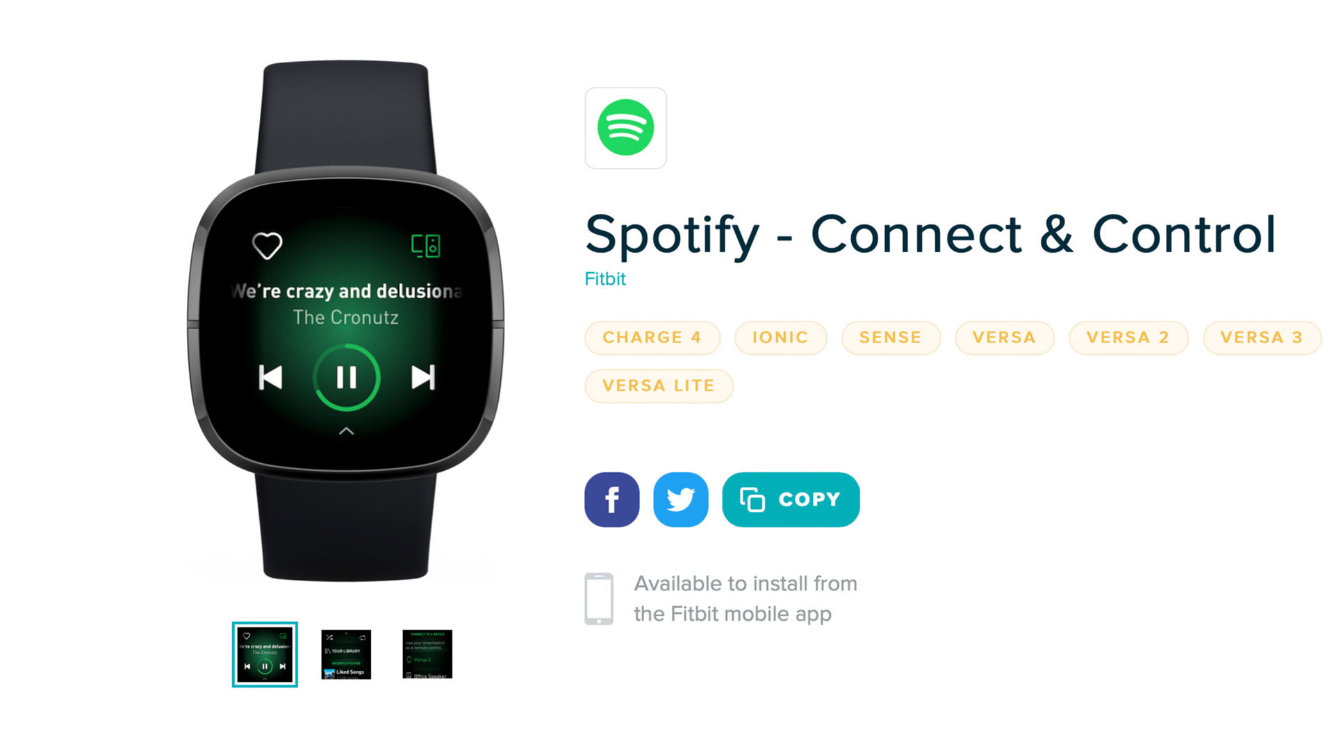 Fitbit Spotify App