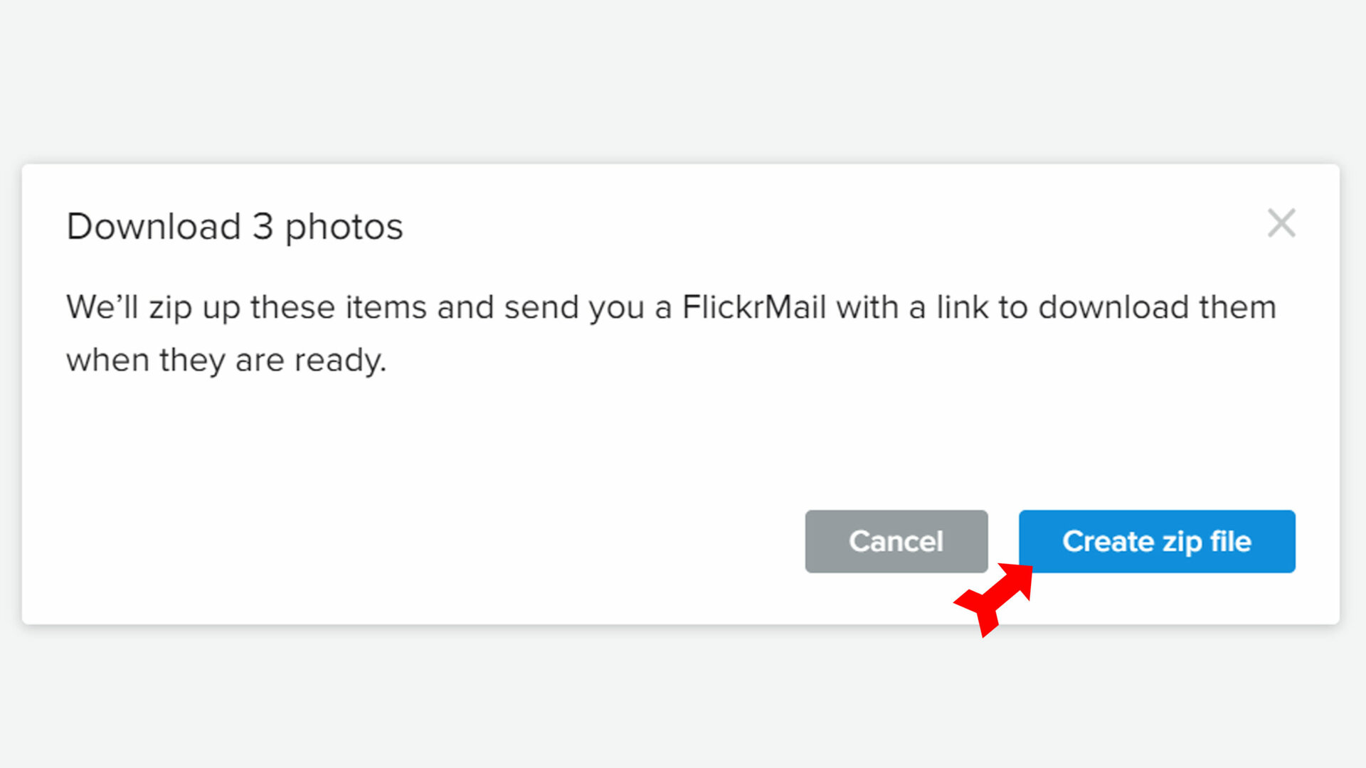 Flickr Download Camera Roll Page Create Zip File Button