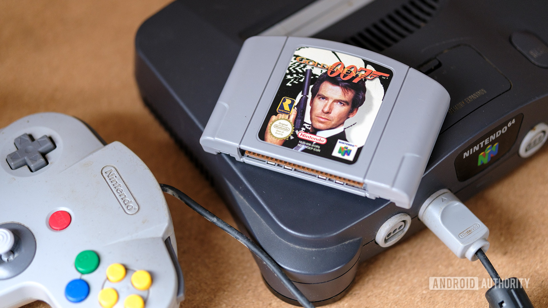 GoldenEye cartridge in N64 console