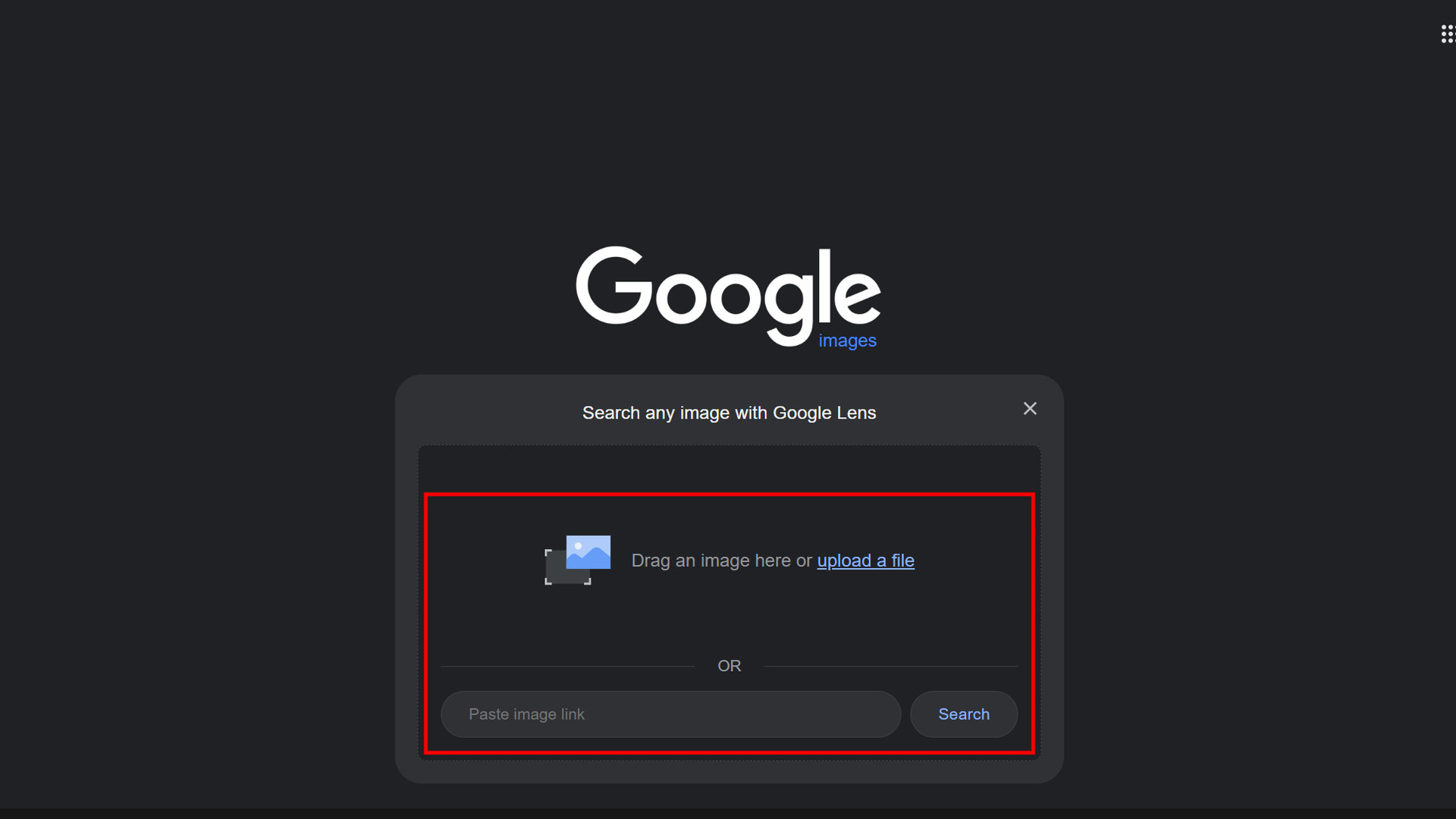 Google image reverse search on Windows 2