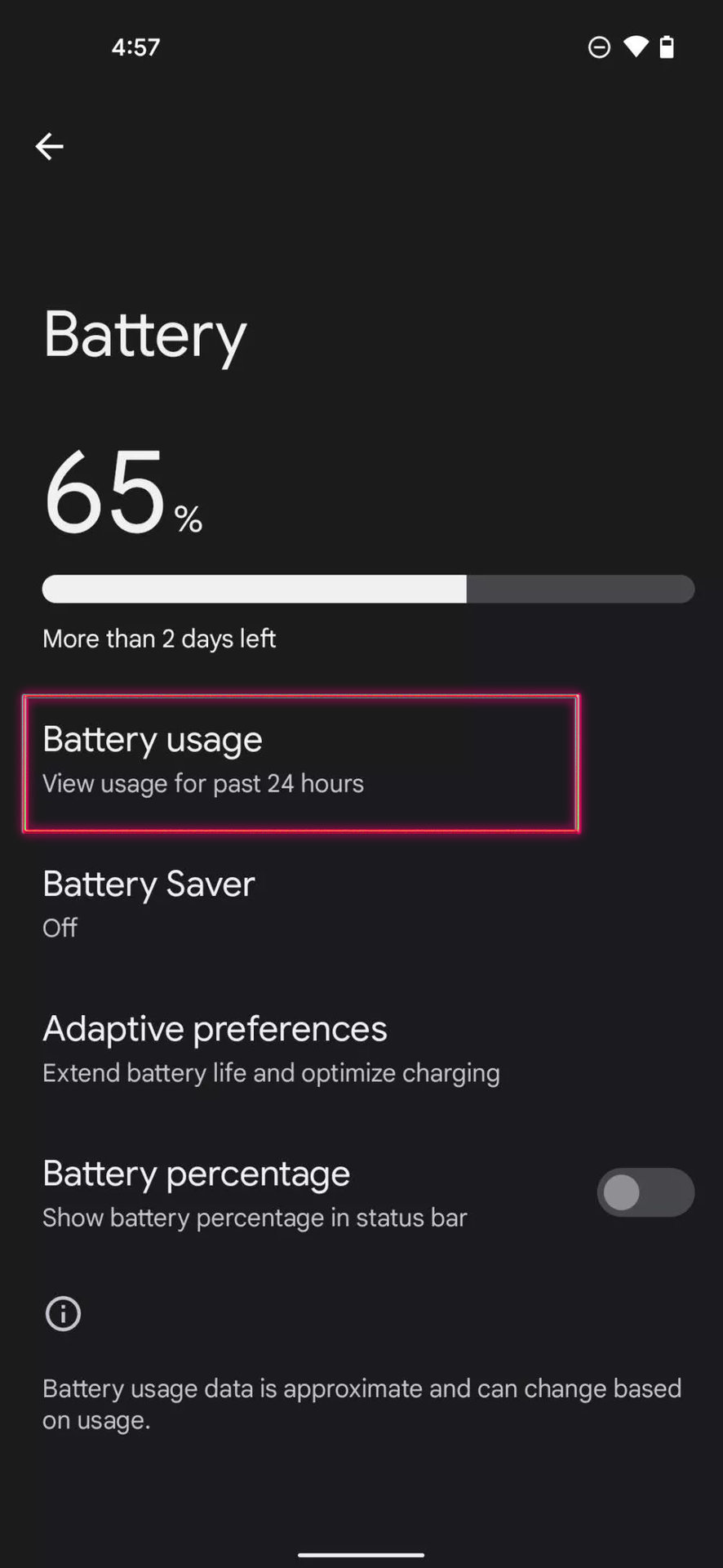 How to check Battery usage on Android 2