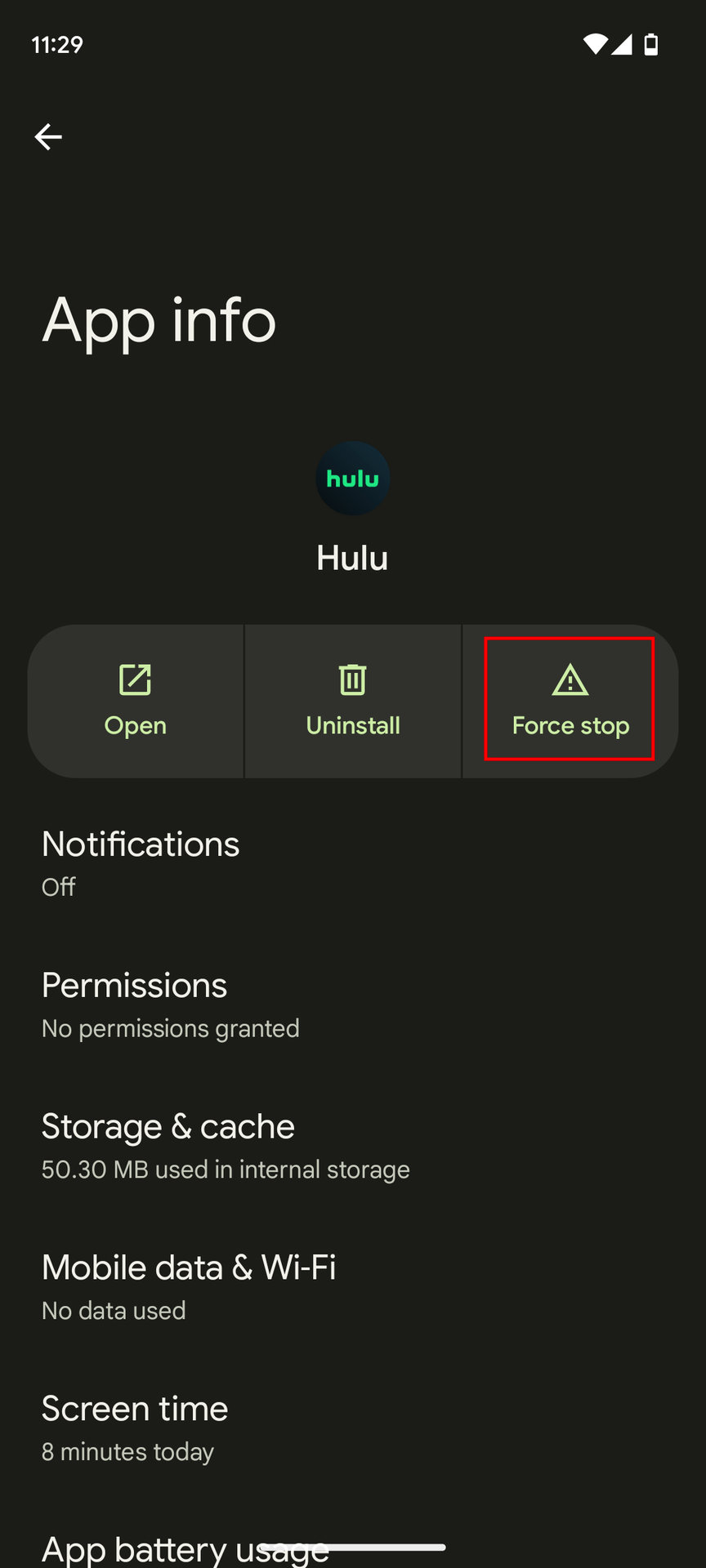 How to close Hulu on Android 3