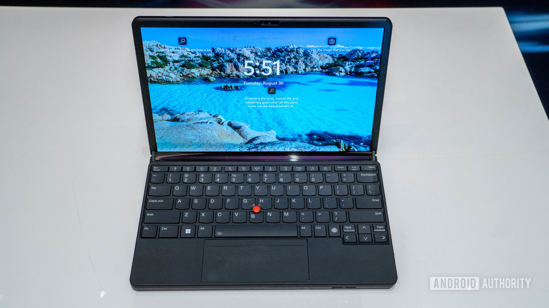 Lenovo X1 Fold laptop mode with magnetic keyboard