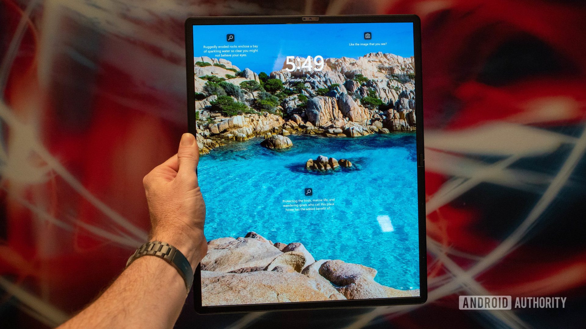 Lenovo X1 Fold tablet mode in hand