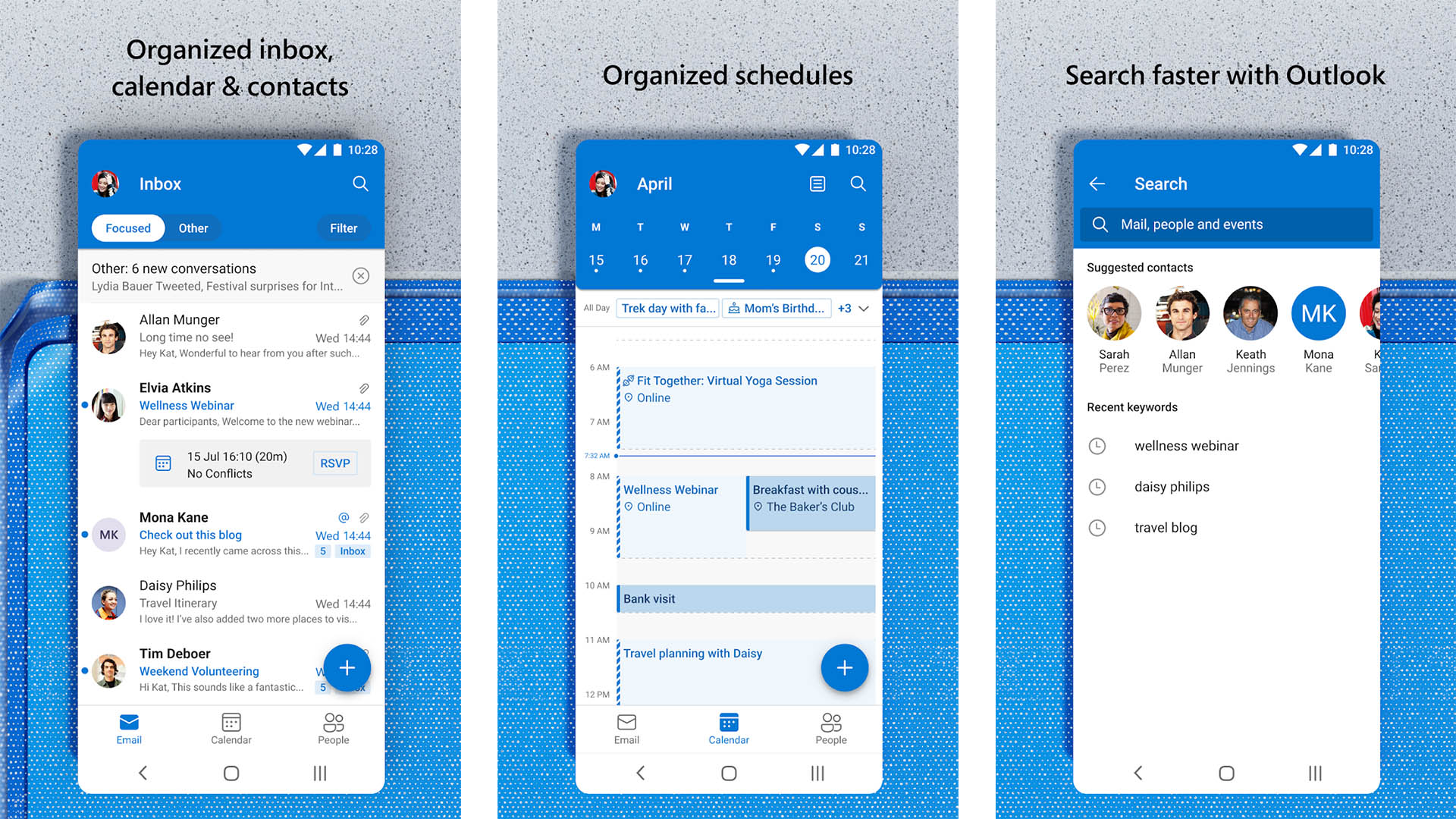 Captura de pantalla de Microsoft Outlook Lite 2022