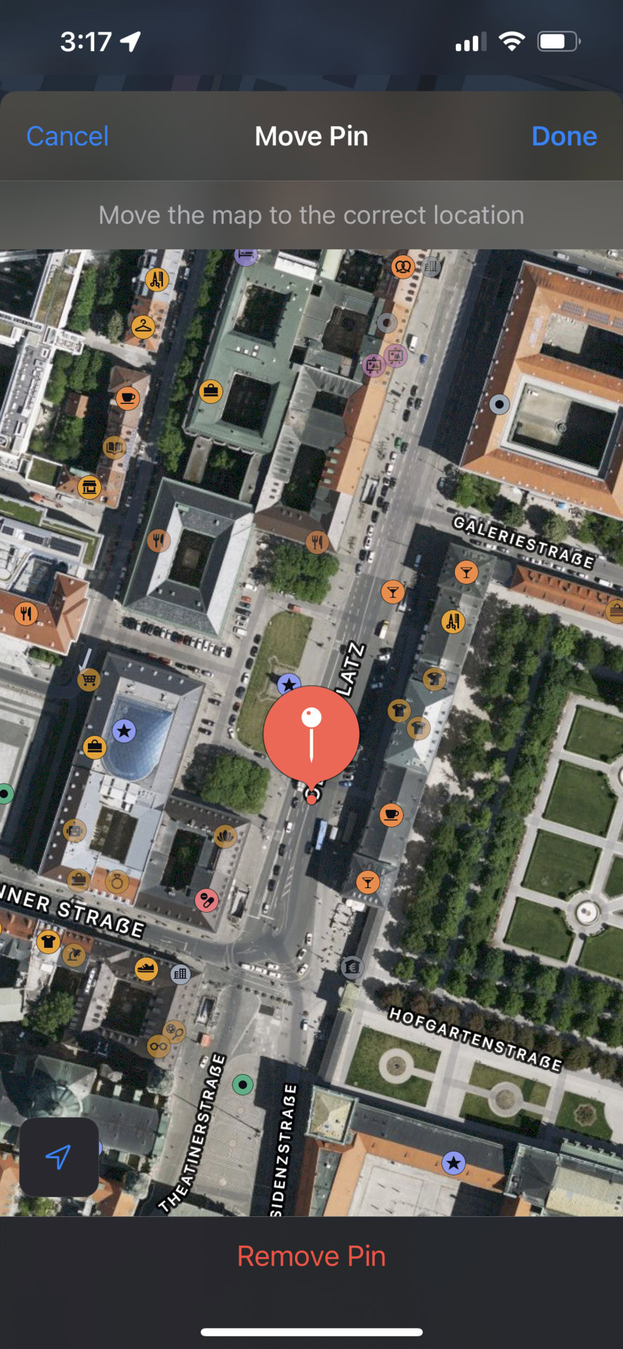Moving an Apple Maps pin