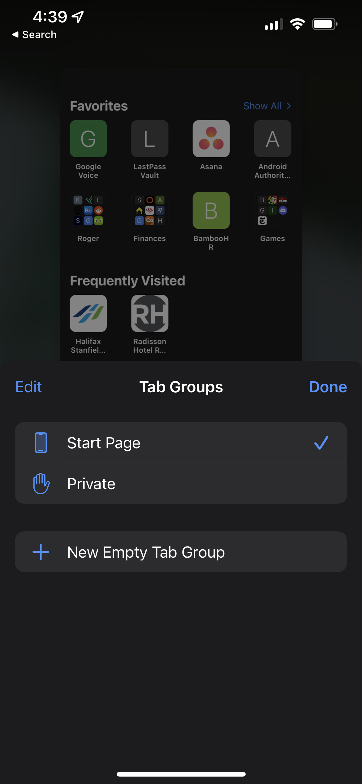 Safari tab groups in iOS 15