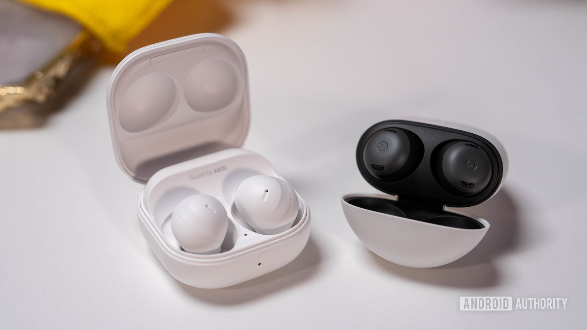 Samsung Galaxy Buds 2 Pro vs Pixel Buds Pro in charging case