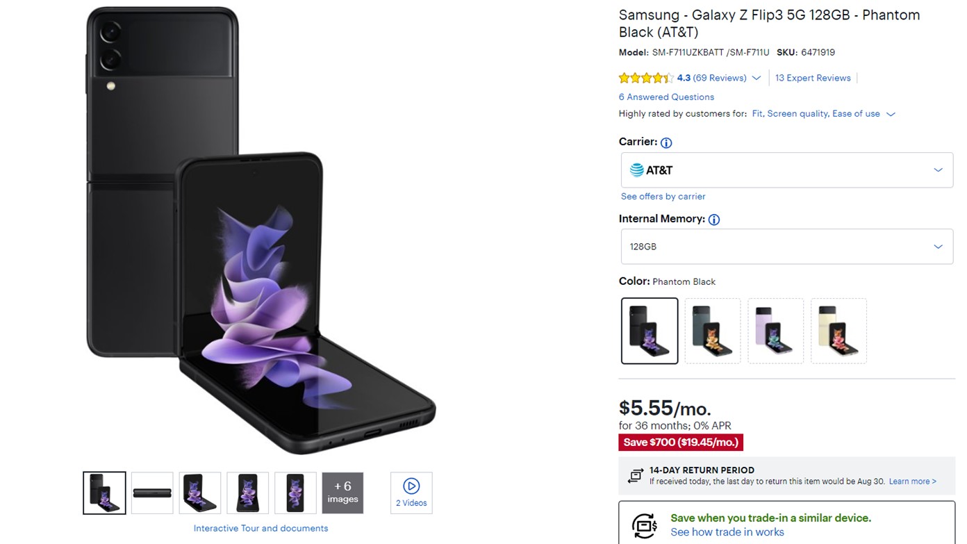 Samsung Galaxy Z Flip 3 Best Buy Offer