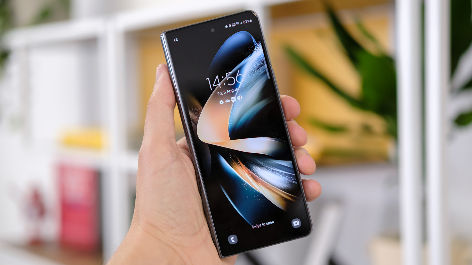 Samsung Galaxy Z Fold 4 front display in hand