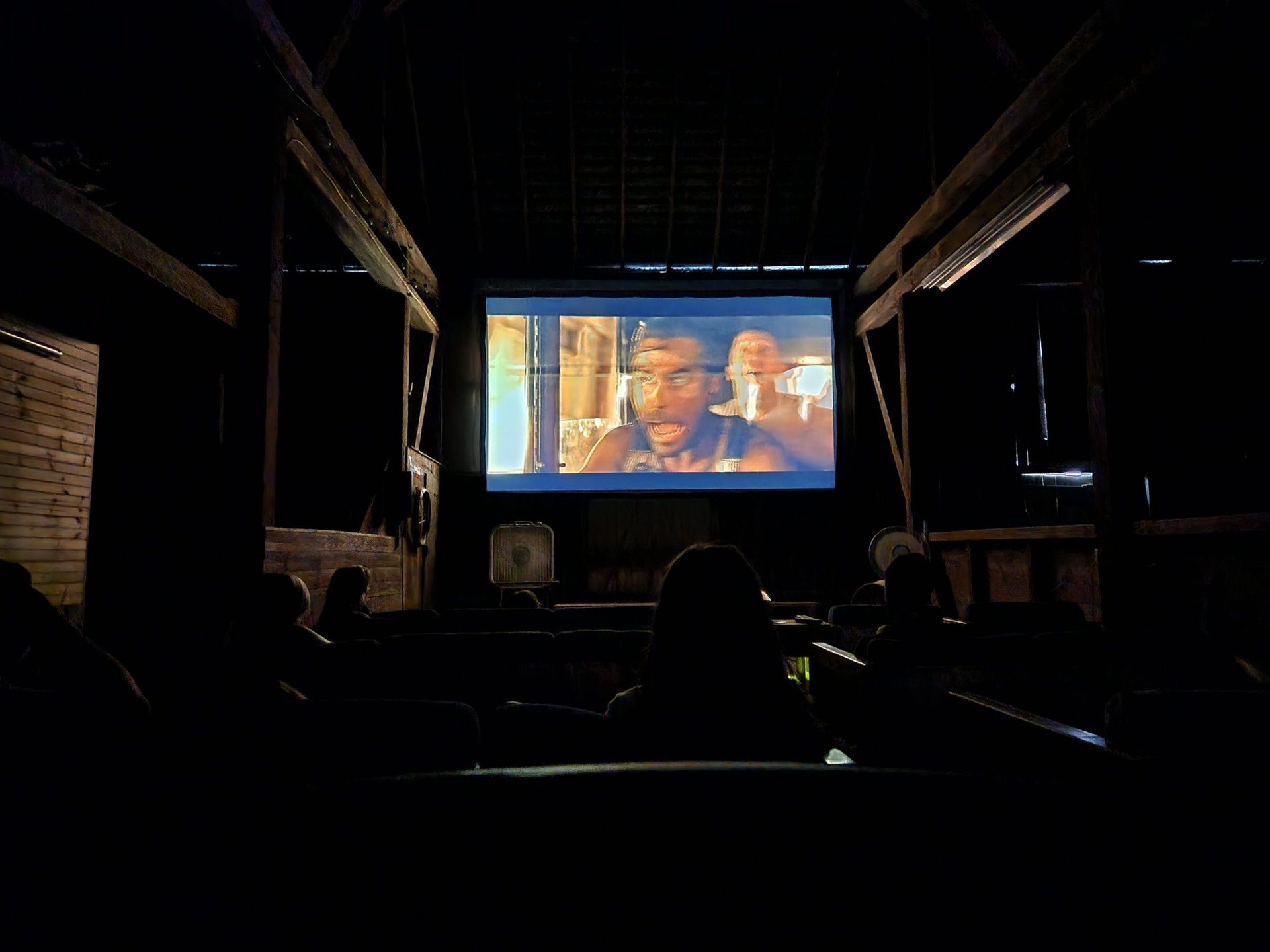 Samsung Galaxy Z Fold 4 movie in a barn night mode