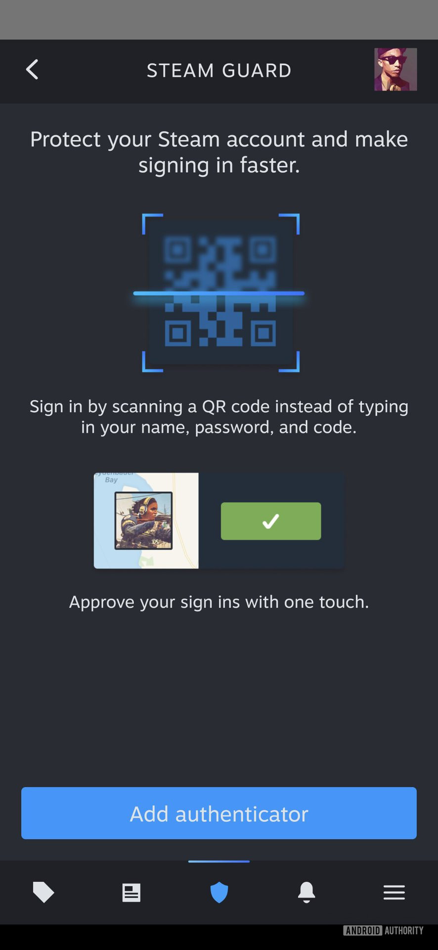 Steam mobile app QR code