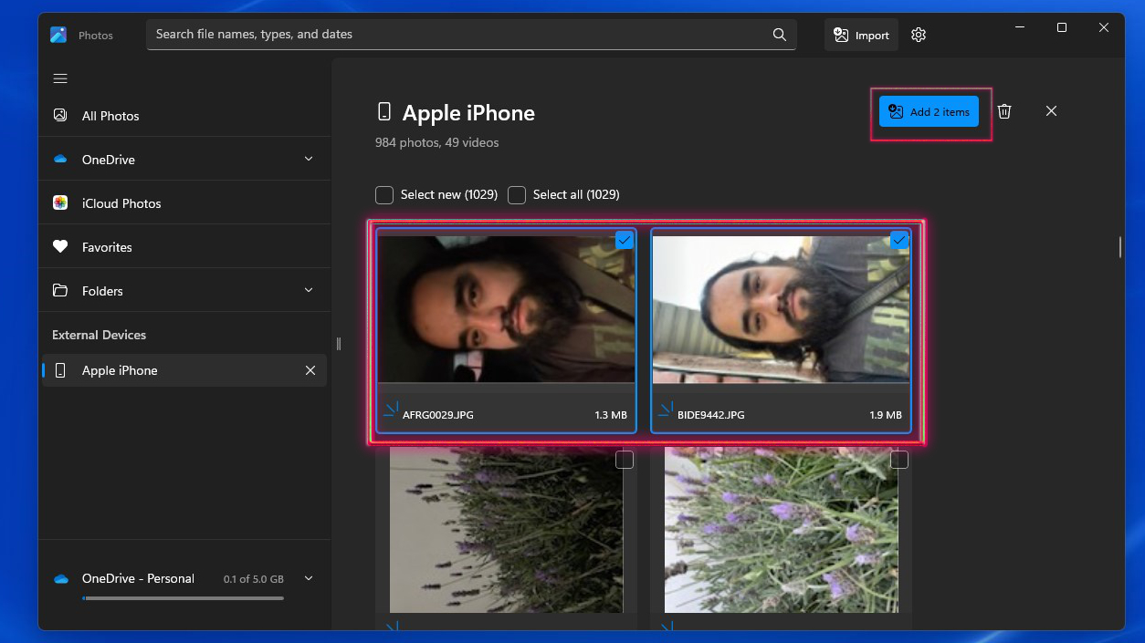 Transfer photos from iPhone to Windows 2