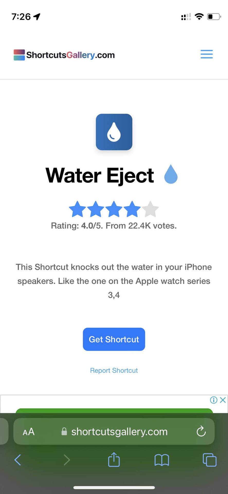 Water Eject Shortcut on iPhone 3