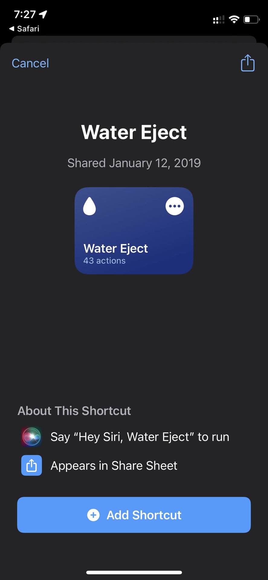 Water Eject Shortcut on iPhone 4