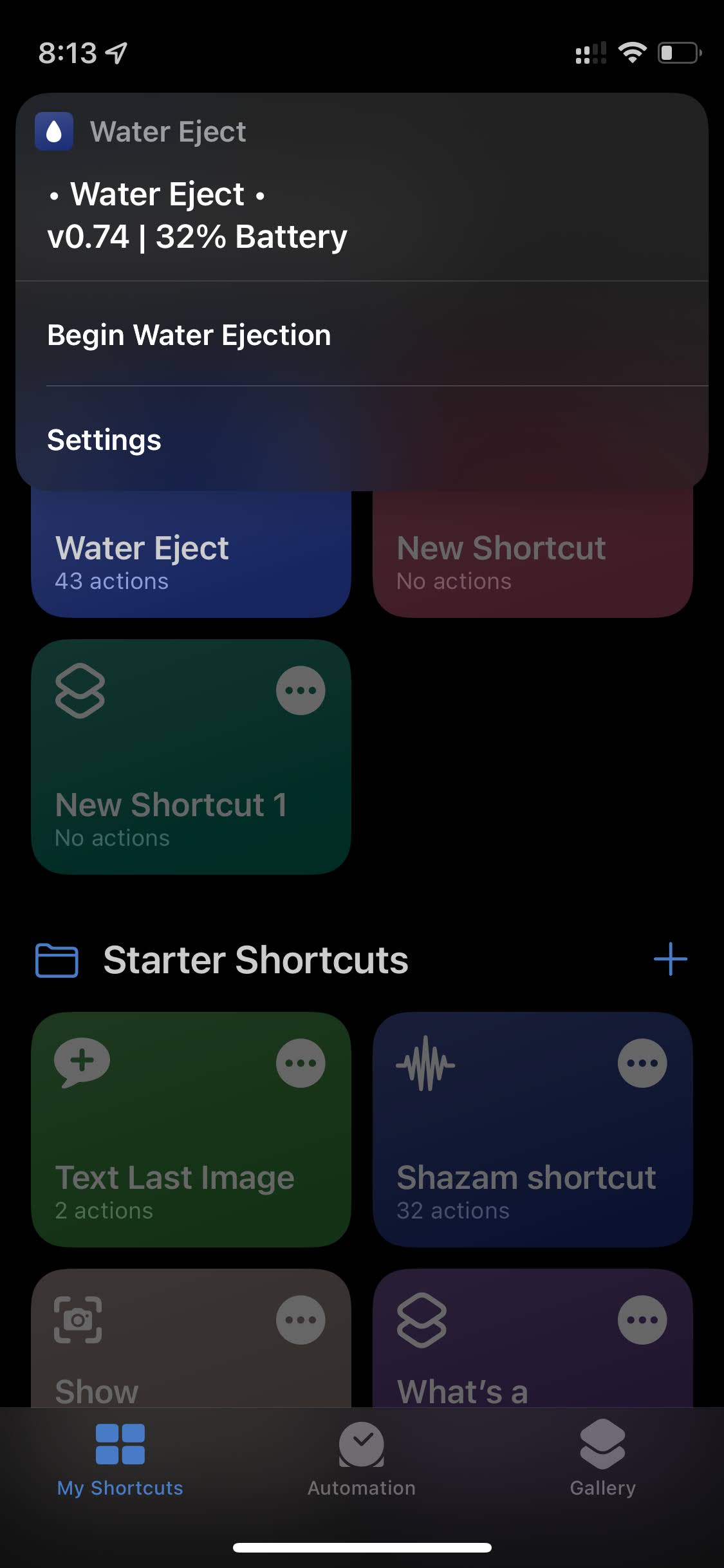 Water Eject Shortcut on iPhone 5